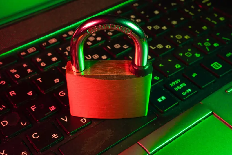Padlock on a keyboard representing website security