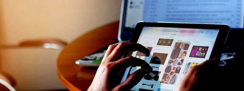Shopping online on a tablet