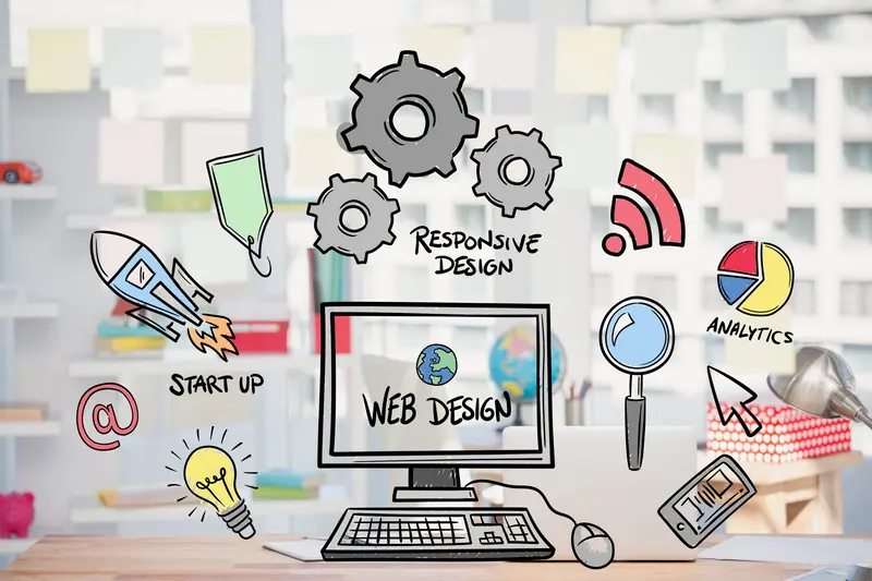 Website design and development concept illustration